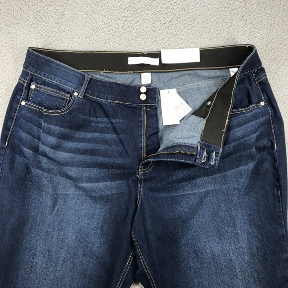 CATO Jeans Womens Size 24W Skinny Crop Stretch Waist Dark Wash Denim 42x23 NEW - Picture 5 of 15
